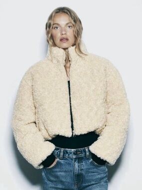 Zara Faux Shearling Jacket S
